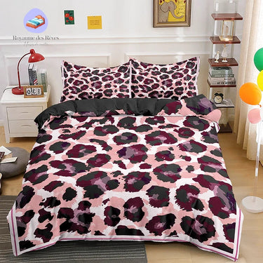 Housse de Couette Léopard Rose